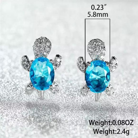 “Just Keep Swimming” Turtle Animal Sterling Studs - Picture 3 of 11